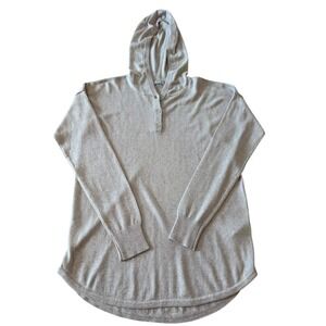 Smartwool Merino Wool Blend Henley Hoodie Sweater Women's Small Cream Speckled